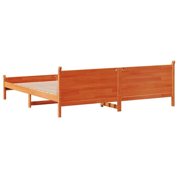 vidaXL Sengeramme uten madrass voksbrun 200x200 cm heltre furu