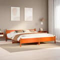 Miniatyrbilde 2 av 10: vidaXL Sengeramme uten madrass voksbrun 200x200 cm heltre furu