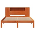 Miniatyrbilde 5 av 11: vidaXL Seng med bokhylle uten madrass voksbrun 135x190 cm heltre furu