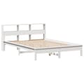 Miniatyrbilde 8 av 11: vidaXL Seng med bokhylle uten madrass hvit 135x190 cm heltre furu