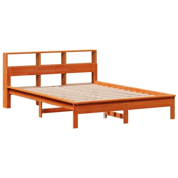 vidaXL sengeramme uden madras 135x190 cm massivt fyrretræ brun