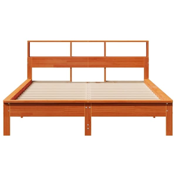 vidaXL sengeramme uden madras 135x190 cm massivt fyrretræ brun