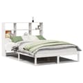 Miniatyrbilde 3 av 11: vidaXL Seng med bokhylle uten madrass hvit 140x200 cm heltre furu