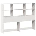 Miniatyrbilde 7 av 11: vidaXL Seng med bokhylle uten madrass hvit 140x200 cm heltre furu