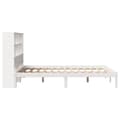 Miniatyrbilde 8 av 11: vidaXL Seng med bokhylle uten madrass hvit 140x200 cm heltre furu