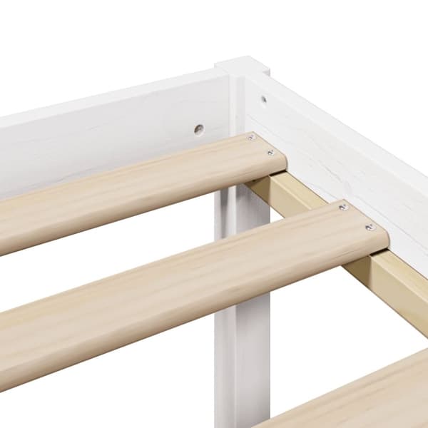 vidaXL Seng med bokhylle uten madrass hvit 140x200 cm heltre furu