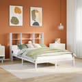 Miniatyrbilde 2 av 11: vidaXL Seng med bokhylle uten madrass hvit 140x200 cm heltre furu