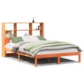 Miniatyrbilde 3 av 11: vidaXL Seng med bokhylle uten madrass voksbrun 140x200 cm heltre furu