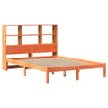 Miniatyrbilde 4 av 11: vidaXL Seng med bokhylle uten madrass voksbrun 140x200 cm heltre furu