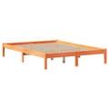 Miniatyrbilde 6 av 11: vidaXL Seng med bokhylle uten madrass voksbrun 140x200 cm heltre furu