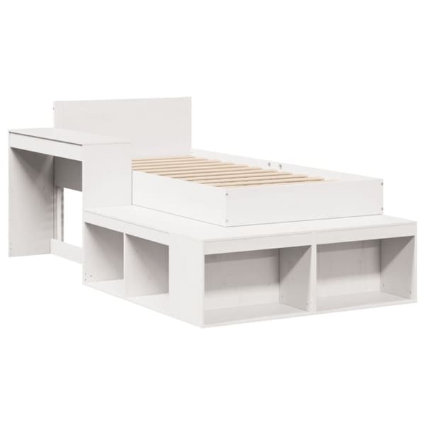 vidaXL Sängynrunko ilman patjaa päädyllä 75x190 cm täysi mänty
