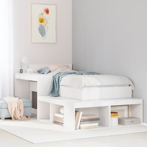 vidaXL Sängynrunko ilman patjaa päädyllä 75x190 cm täysi mänty