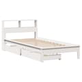 Miniatyrbilde 4 av 11: vidaXL Seng med bokhylle uten madrass hvit 75x190 cm heltre furu