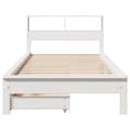 Miniatyrbilde 5 av 11: vidaXL Seng med bokhylle uten madrass hvit 75x190 cm heltre furu