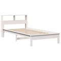Miniatyrbilde 8 av 11: vidaXL Seng med bokhylle uten madrass hvit 75x190 cm heltre furu