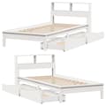 Miniatyrbilde 10 av 11: vidaXL Seng med bokhylle uten madrass hvit 75x190 cm heltre furu