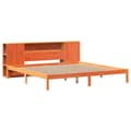 Miniatyrbilde 4 av 11: vidaXL Seng med bokhylle uten madrass voksbrun 180x200 cm heltre furu