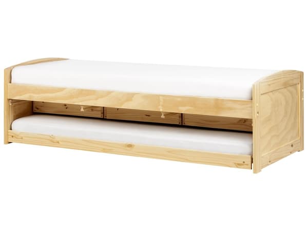 Barnsäng Ljus Furuträ Ram 90 x 200 cm Enkel Storlek Ram Utdragbar Extrasäng