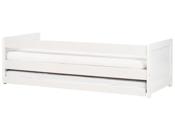 Barnsäng Vit Furuträ Ram 90 x 200 cm Enkel Storlek Ram Utdragbar Extrasäng