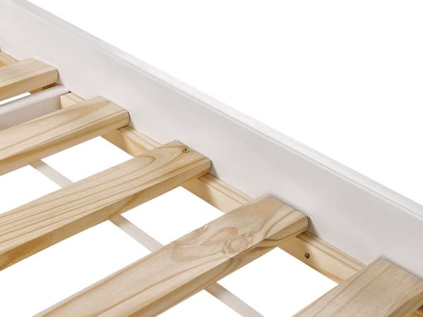 Barnsäng Vit Furuträ Ram 90 x 200 cm Enkel Storlek Ram Utdragbar Extrasäng
