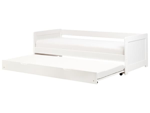 Barnsäng Vit Furuträ Ram 90 x 200 cm Enkel Storlek Ram Utdragbar Extrasäng