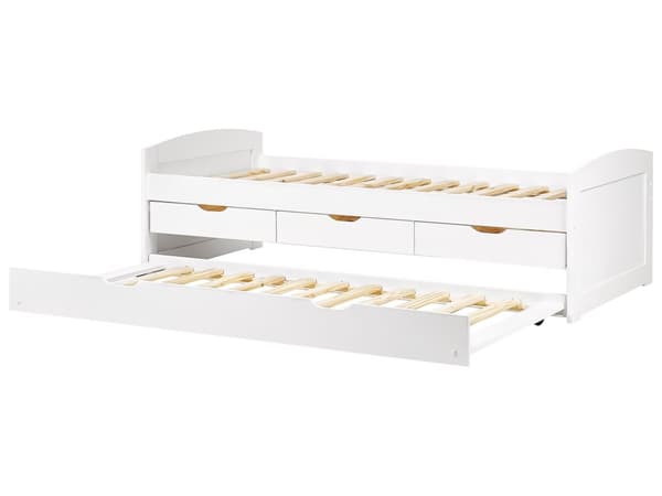 Dagseng Hvit Furu 90 x 200 cm Moderne og skandinavisk stil Ekstra uttrekkbar seng Oppbevaring Barnerom Soverom