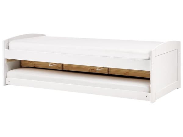 Dagseng Hvit Furu 90 x 200 cm Moderne og skandinavisk stil Ekstra uttrekkbar seng Oppbevaring Barnerom Soverom