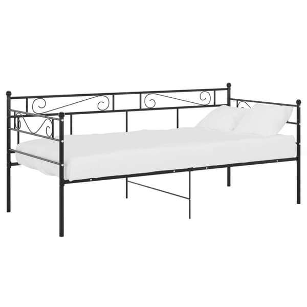 Sängram bäddsoffa svart metall 90x200 cm
