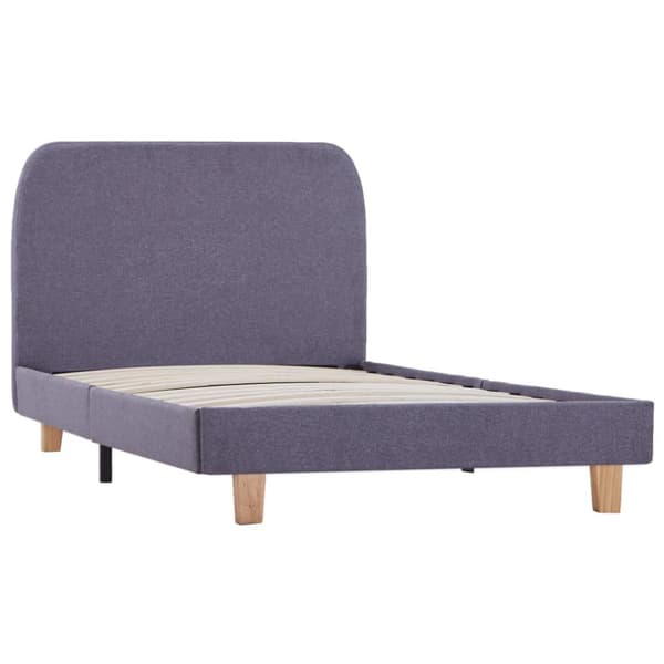 Sängram utan madrass ljusgrå tyg 90x200 cm