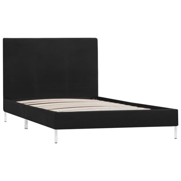 Sängram utan madrass svart tyg 90x200 cm
