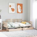 Miniatyrbild 1 av 2: Dagbädd med lådor 90x200 cm massiv furu