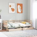 Miniatyrbild 1 av 2: Dagbädd med lådor 90x200 cm massiv furu