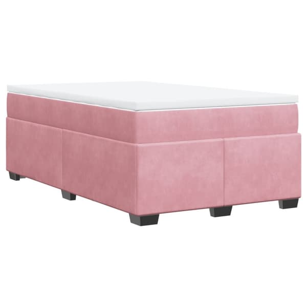 Ramsäng med madrass rosa 120x190 cm sammet