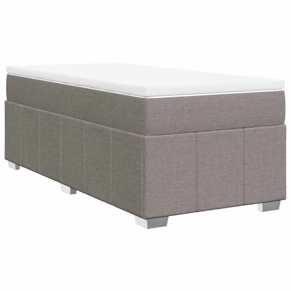 Ramsäng med madrass taupe 100x200 cm tyg
