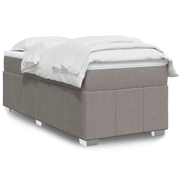 Ramsäng med madrass taupe 100x200 cm tyg