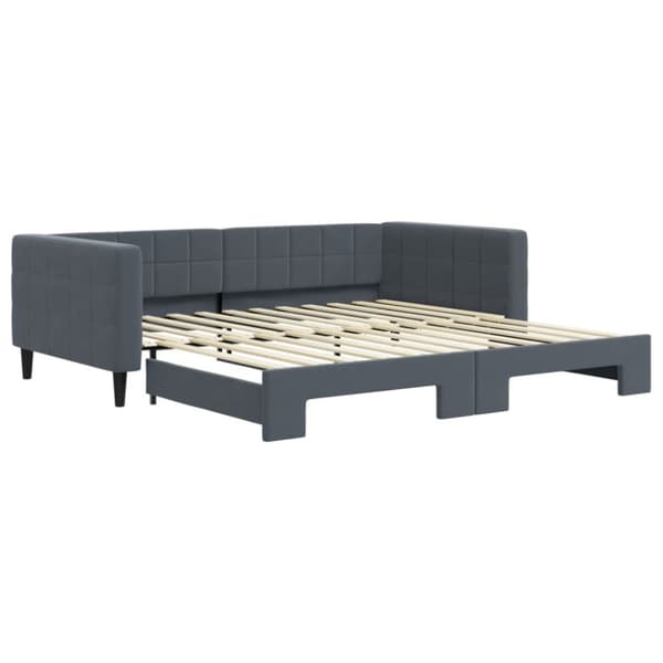 Dagbädd utdragbar mörkgrå 100x200 cm sammet