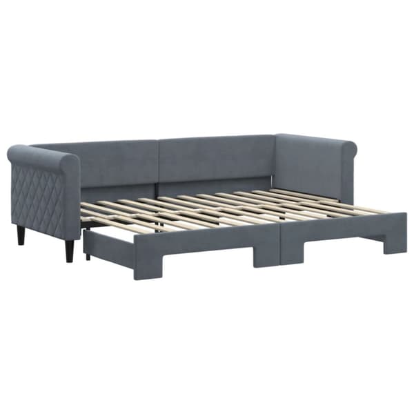 Dagbädd utdragbar mörkgrå 80x200 cm sammet