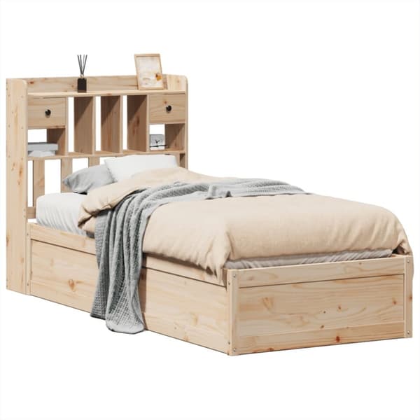 Sängram utan madrass 90x190 cm massiv furu