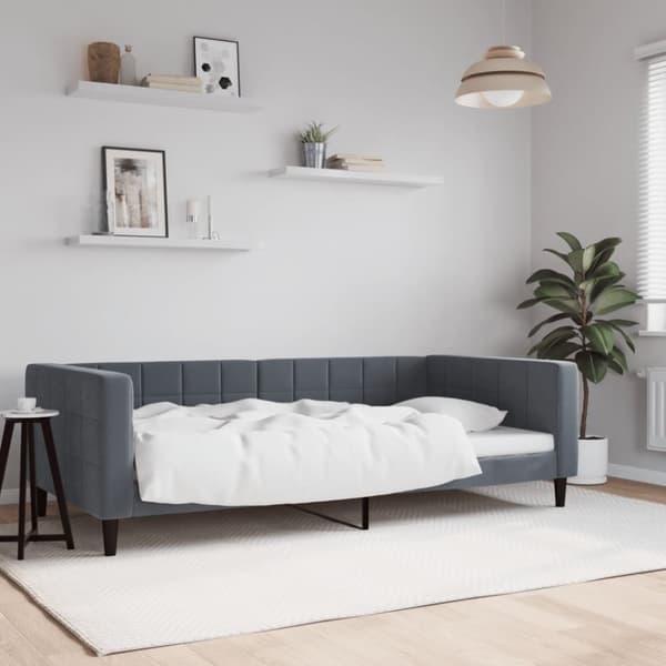 Dagbädd mörkgrå 100x200 cm sammet