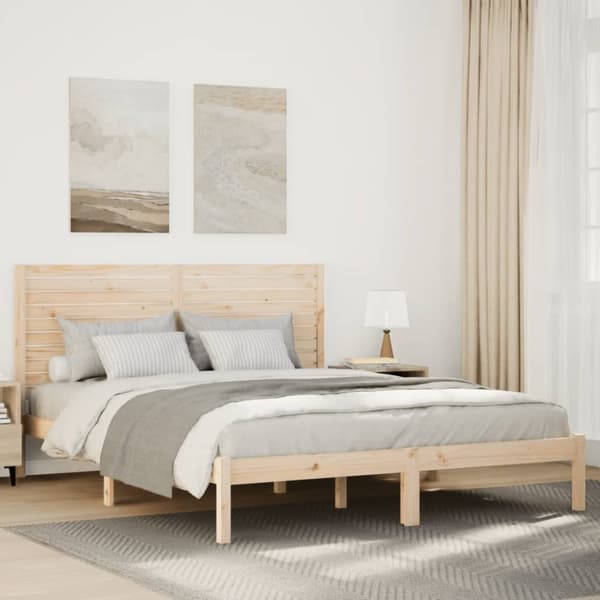 Sängram utan madrass extra lång 160x220 cm massivt trä