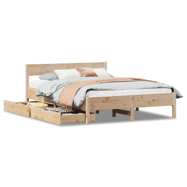 Sängram utan madrass 140x190 cm massiv furu