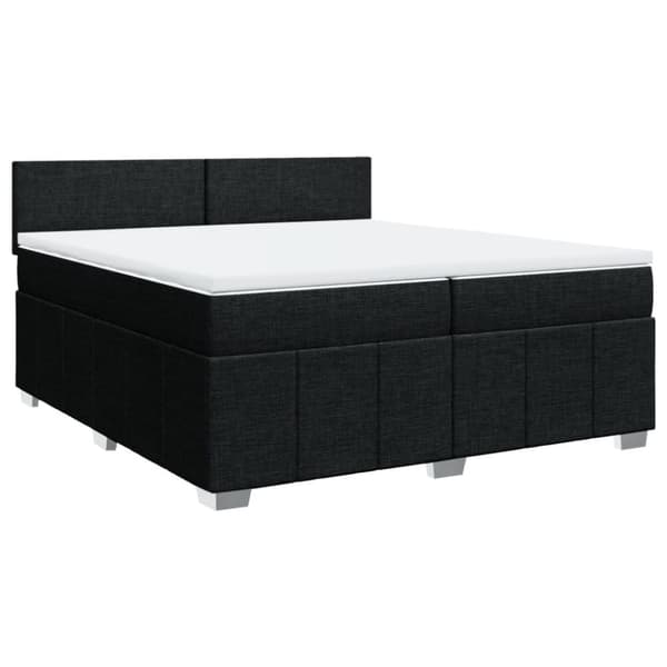 Ramsäng med madrass svart 200x200 cm tyg
