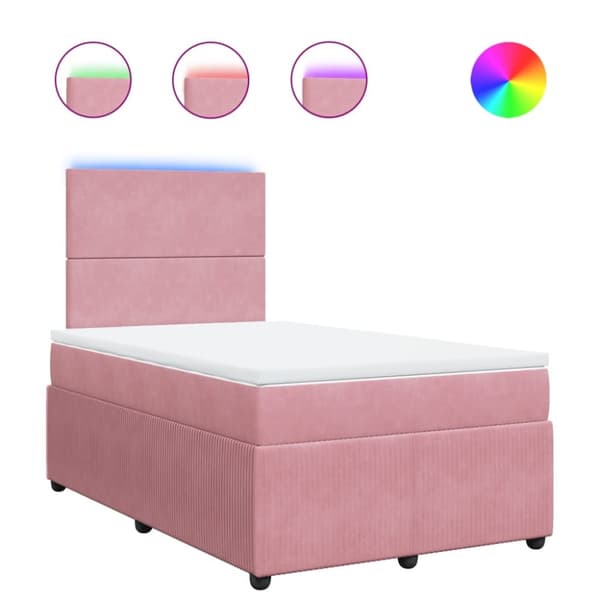 Ramsäng med madrass rosa 120x190 cm sammet
