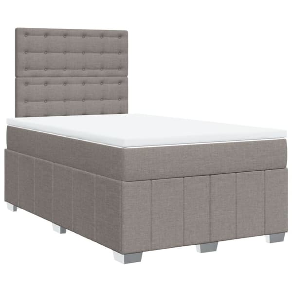 Ramsäng med madrass taupe 120x190 cm tyg