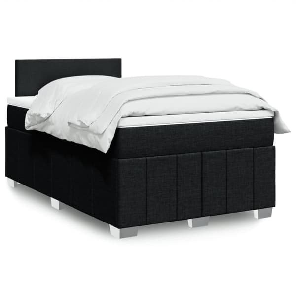 Ramsäng med madrass svart 120x190 cm tyg