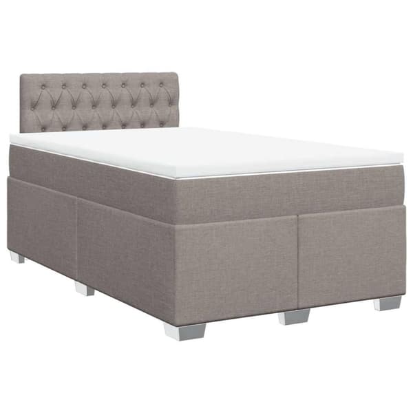 Ramsäng med madrass taupe 120x190 cm tyg