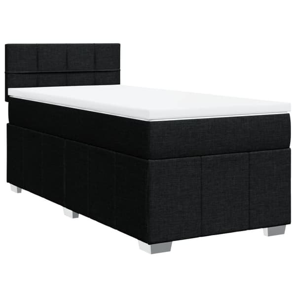 Ramsäng med madrass svart 100x200 cm tyg