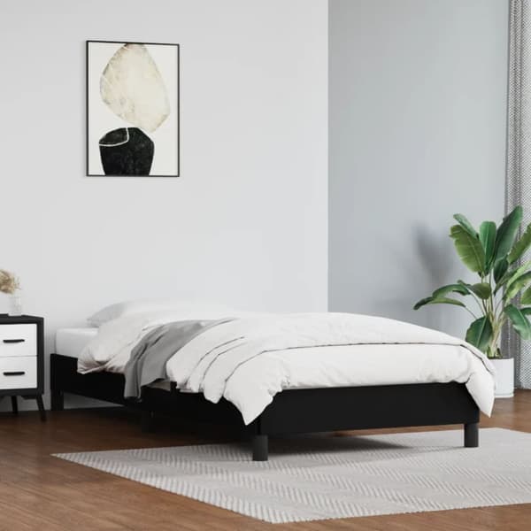 Sängram svart 90x200 cm konstläder