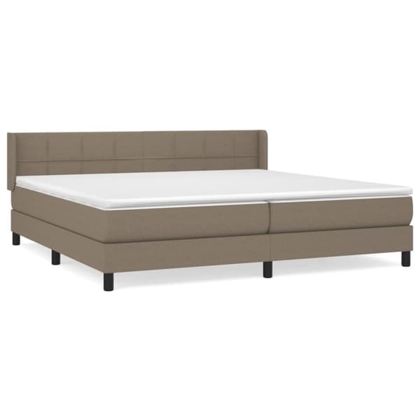 Ramsäng med madrass taupe 200x200 cm tyg