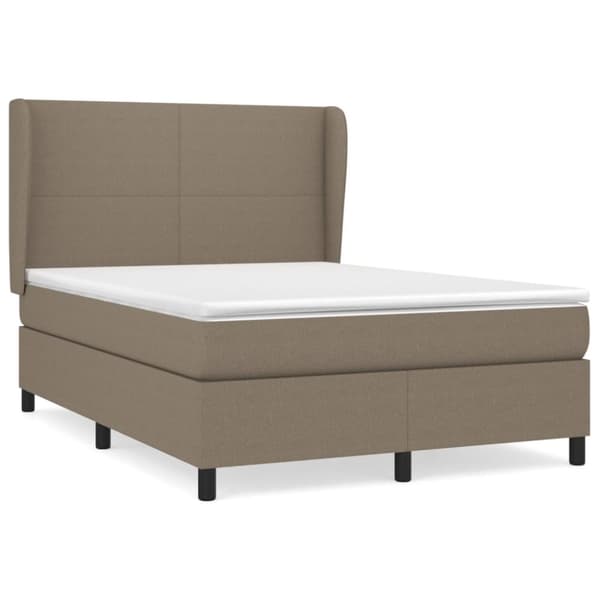 Ramsäng med madrass taupe 140x200 cm tyg